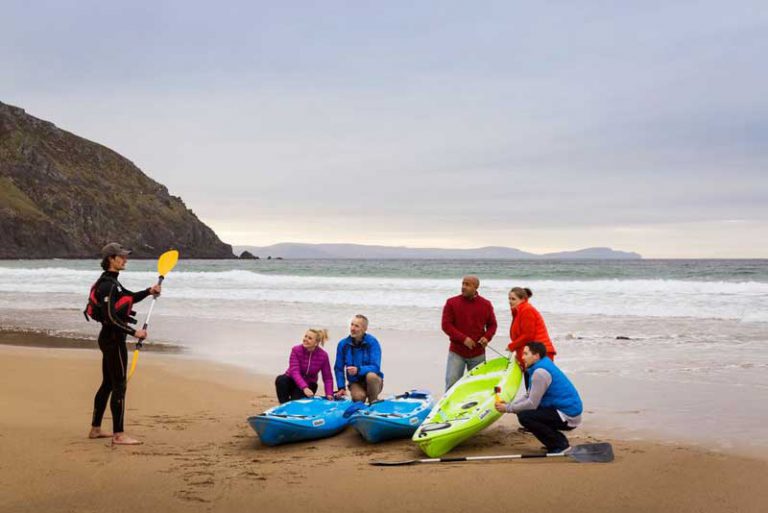 kayaking on beach dingle peninsula